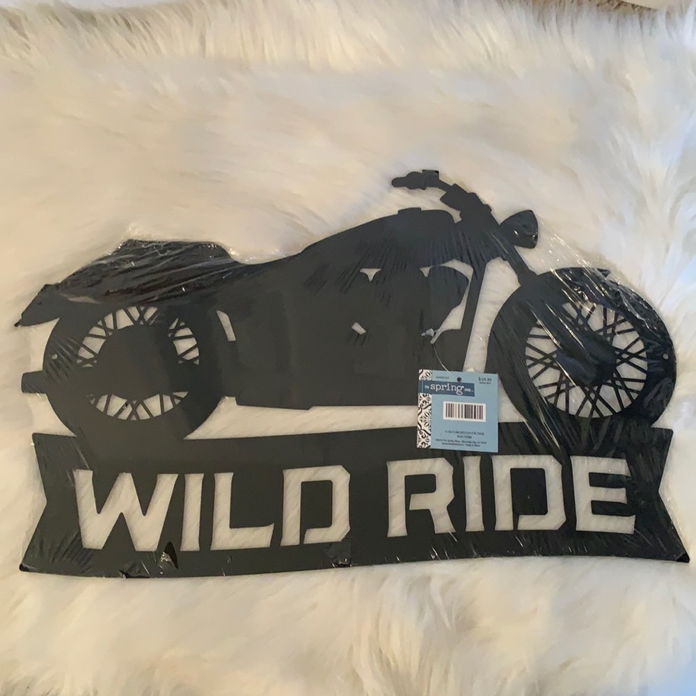 Wild Ride Motorcycle Black Metal Sign
